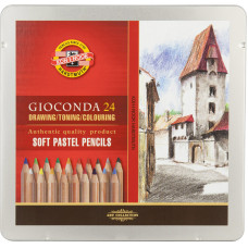 Карандаши паст.  GIOCONDA 8827, 24 цв.,мет.уп