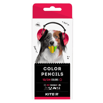 Олівці кольорові двосторонні, 12 шт. Kite Dogs - K22-054-1 Kite