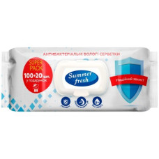 Серветки вологі антибактеріальні, 120шт., Summer Fresh Серветки вологі антибактеріальні, 120шт., Summer Fresh