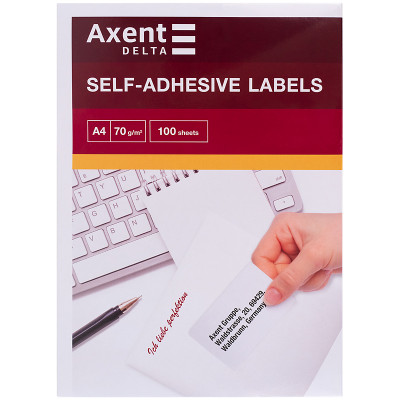 Етикетки із клейким шаром, 105*37 - 16шт/л - D4463-A Axent
