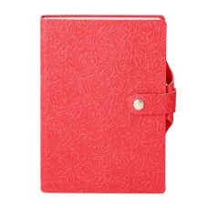 Щоденник недатований B6 в лінію Twill на кнопці червоний