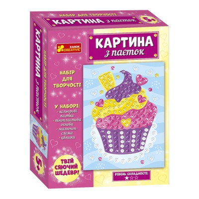 Картина з паєток. Тістечко (Укр) Ranok-Creative 10100587У (4823076153366) (477247)