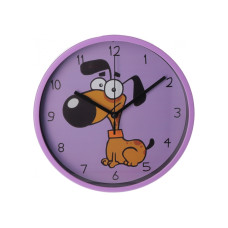 Годинник настінний пластиковий Optima LITTLE DOG, фіолетовий