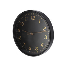Часы настенные пластиковые Optima ELEGANT, черный/золото