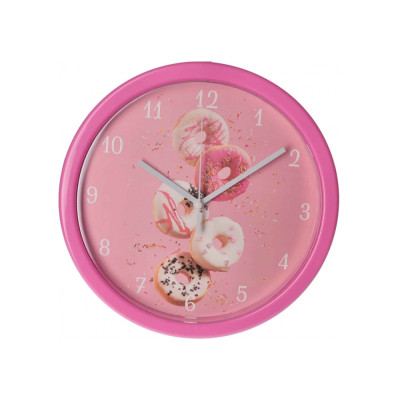 Часы настенные пластиковые Optima DONUT, розовый - O52103 Optima