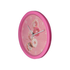 Часы настенные пластиковые Optima DONUT, розовый