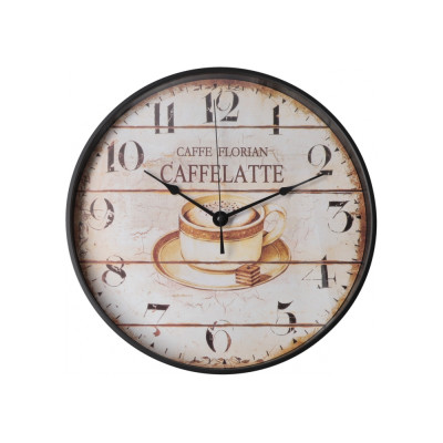 Часы настенные пластиковые Optima CAFFELATTE, белые - O52109 Optima