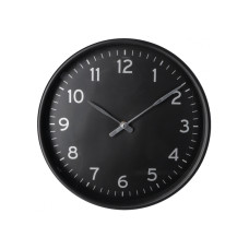 Часы настенные пластиковые Optima ELEGANT, черный/серебро