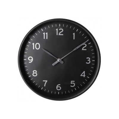 Годинник настінний пластиковий Optima ELEGANT, чорний/срібло - O52115