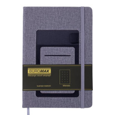 Блокнот діловий COMFORT А5, 96л, крапка, обкладинка штучна шкіра, сірий