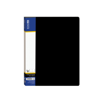 Папка пластиковая с 30 файлами, черная - E30603-01 Economix