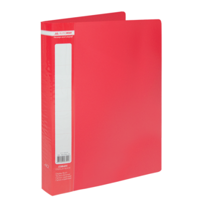 Папка пластикова з 40 файлами, JOBMAX, А4, червона - 000015339 Buromax