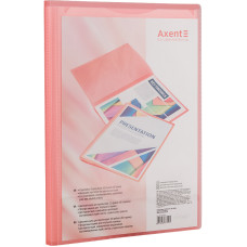 Дисплей-книга с карманом Axent 1020-24-A, А4, 20 файлов, красная