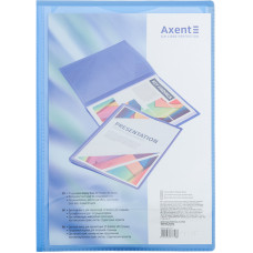 Дисплей-книга з кишенею, А4, 20 файлів, прозора синя