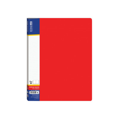 Папка пластиковая с 20 файлами, красная - E30602-03 Economix