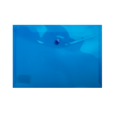 Папка-конверт, на кнопке, А5, глянцевый прозрачный пластик, синяя - BM.3936-02 Buromax