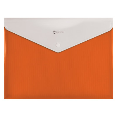 Папка-конверт А4 на кнопке с расширением, ПОЛОСА, оранжевая - O31315-06 Optima