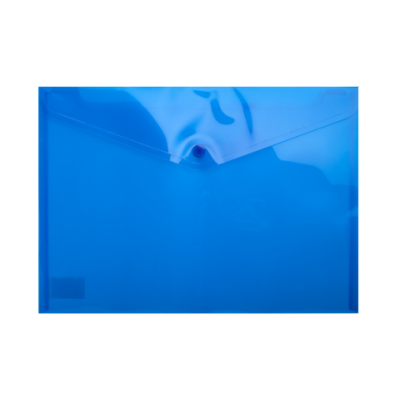 Папка-конверт, на кнопке, А4, глянцевый полупроз.пластик, синяя - BM.3926-02 Buromax