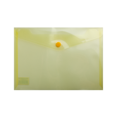 Папка-конверт, на кнопке, А5, глянцевый прозрачный пластик, желтая - BM.3936-11 Buromax