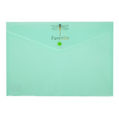 Папка-конверт на кнопке FAVOURITE, PASTEL, A4, мятная - BM.3953-38 Buromax