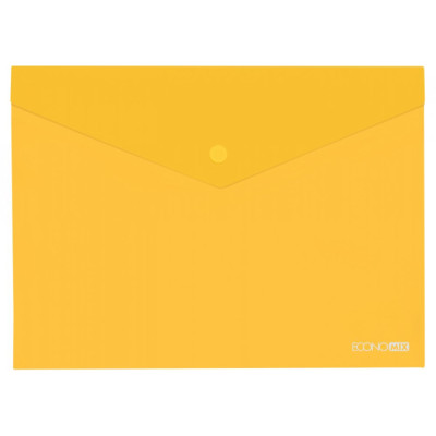 Папка-конверт В5 прозрачная на кнопке, желтая - E31302-05 Economix