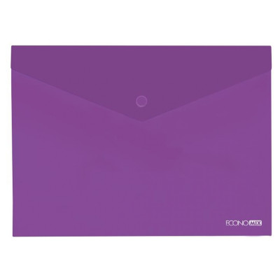 Папка-конверт В5 прозрачная на кнопке, фиолетовая(Е31302-12) - E31302-12 Economix
