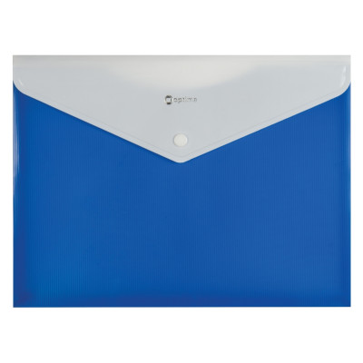Папка-конверт А4 на кнопке с расширением, ПОЛОСА, синяя O31315-02