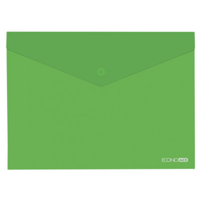 Папка-конверт В5 прозрачная на кнопке, зеленая(Е31302-04) - E31302-04 Economix