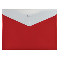 Папка-конверт А4 на кнопке с расширением, ПОЛОСА, красная