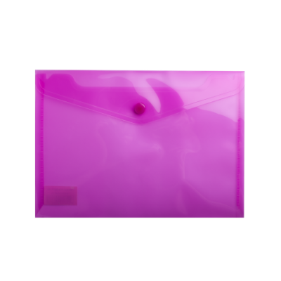 Папка-конверт, на кнопке, А5, глянцевый прозрачный пластик, розовая - BM.3936-10 Buromax