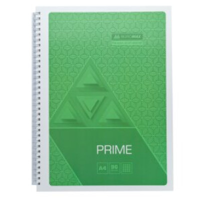 Тетрадь для записей PRIME, А4, 96 л., клетка, картонная обложка, салатовая - BM.24451101-15 Buromax