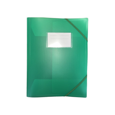 Папка пластикова А4 на гумках, з карманцем,зелена - O35699-04