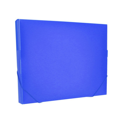 Папка-бокс пластиковая А4 на резинках, 30 мм, синяя - O35616-02 Optima