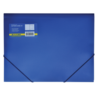 Папка на резинках, А4, глянцевый непрозр. пластик, синяя - BM.3913-02 Buromax