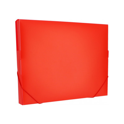 Папка-бокс пластиковая А4 на резинках, 30 мм, красная - O35616-03 Optima