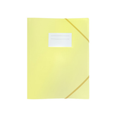 Папка пластикова А4 на гумках, з карманцем, пастельна жовта - O35699-85