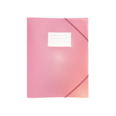 Папка пластикова А4 на гумках, з карманцем, пастельна рожева