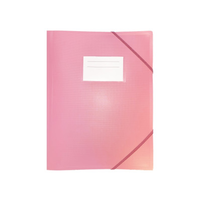 Папка пластикова А4 на гумках, з карманцем, пастельна рожева - O35699-89