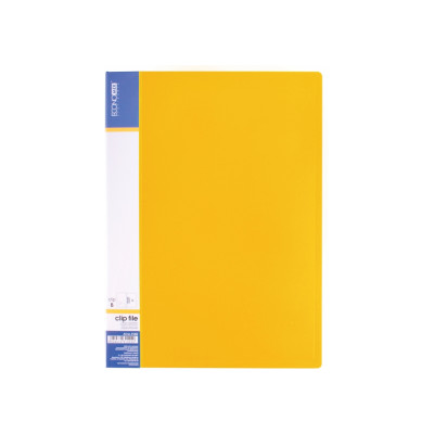 Папка А4 пластикова CLIP В з двома карманцями, жовта - E31202-05 Economix