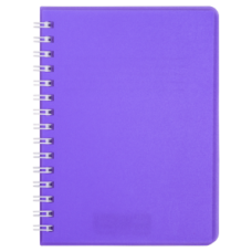 Тетрадь для записей BRIGHT, А6, 60 л., клетка, пластиковая обложка, фиолетовая