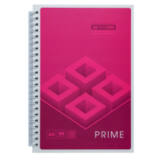 Зошит на пружині PRIME А5, 96л., клітка, в картонній обкладинці, синій