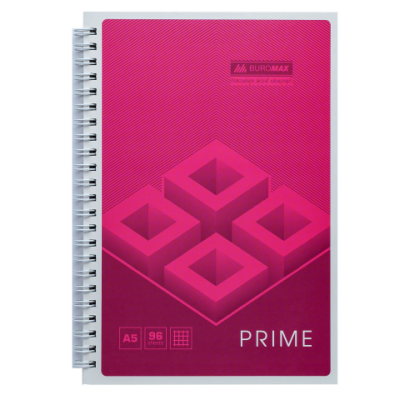 Тетрадь на пружине PRIME А5, 96л., клетка, карт.обложка, синий BM.24551101-02