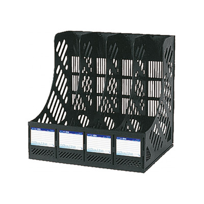 Лоток для паперів вертикальний збірний на 4 відділення Economix, пластик, чорний - E31902-01 Economix