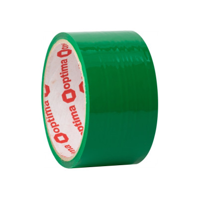 Стрічка клейка пакувальна 48мм х 30м Optima, зелена - O45304-04