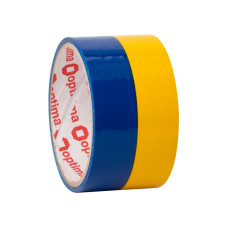 Лента клейкая упаковочная 48 мм х 20 м Optima, желто-голубая