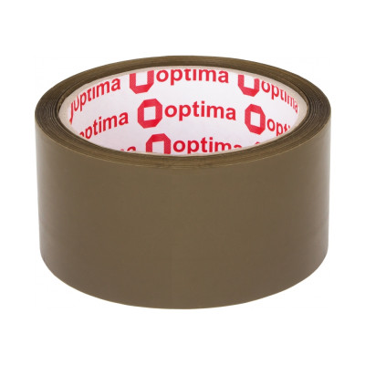 Стрічка клейка пакувальна 48 мм х 50 м х 43 мкм Optima Extra, коричнева - O45327 Optima