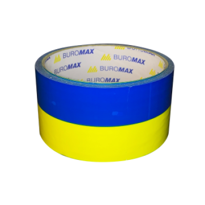 Клейкая лента упаковочная PATRIOT, 48мм x 35м, синьо-жовта - BM.7007-85 Buromax