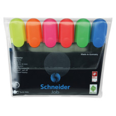 Набір маркерів текстовиділювачів SCHNEIDER JOB 1-4,5 мм, 6 кольорів у блістері