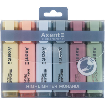 Маркер Highlighter 2537-A, 1-5 мм клиновидный., набор 6 morandi