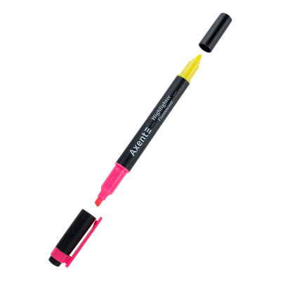 Маркер Highlighter Dual 2534-A, 2-4 мм клиноп. рожевий+жовт - 2534-10-A Axent